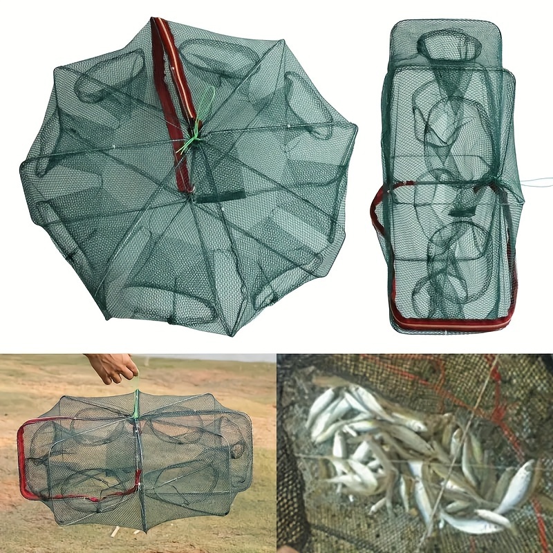 Foldable Fishing Net 10 Holes Hand Casting Net Catching - Temu