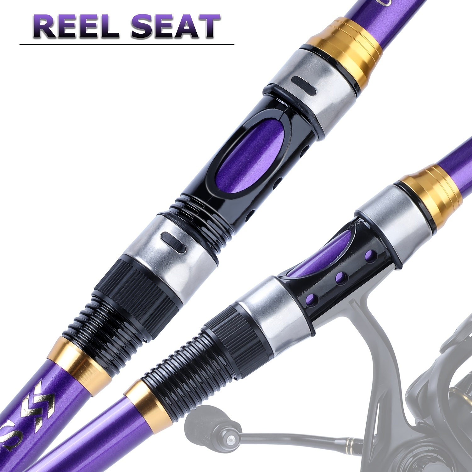Fishing Pole Purple Fishing Rod Combo Telescopic Fishing Rod and Spinning Reel  Fishing Line Full Set Portable for Travel Fishing Suitable for Travel  Fishing ( Color : A , Size : 2.4M