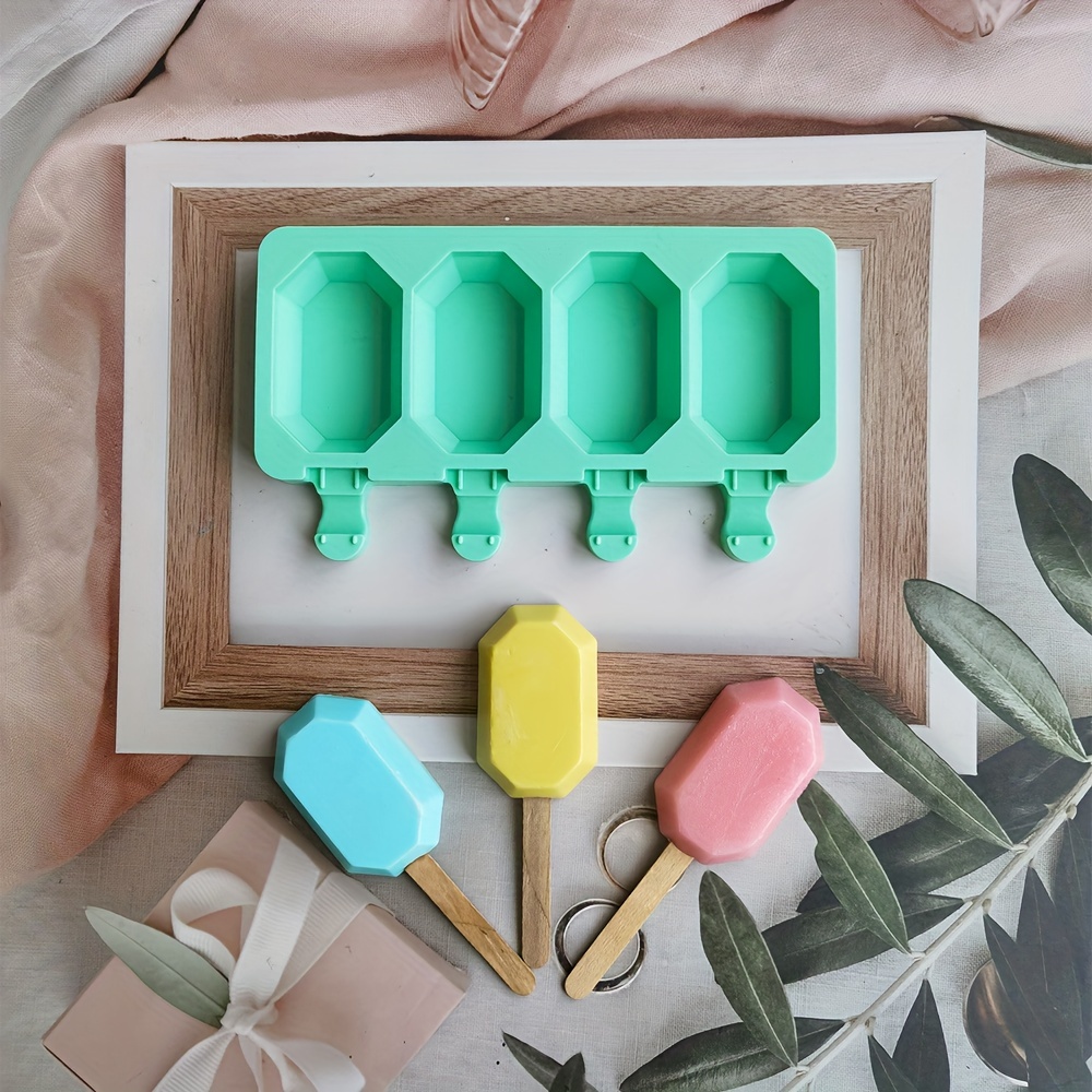 Popsicle Mold, Creative Popsicle Mold, 4-cavity Silicone Popsicle Mold, Ice  Cream Mold, Frozen Ice Cube Box, Household Popsicle Mold, Safety Jelly Mold,  Kitchen Stuff, Kitchen Accessaries, Chrismas Halloween Party Supplies - Temu