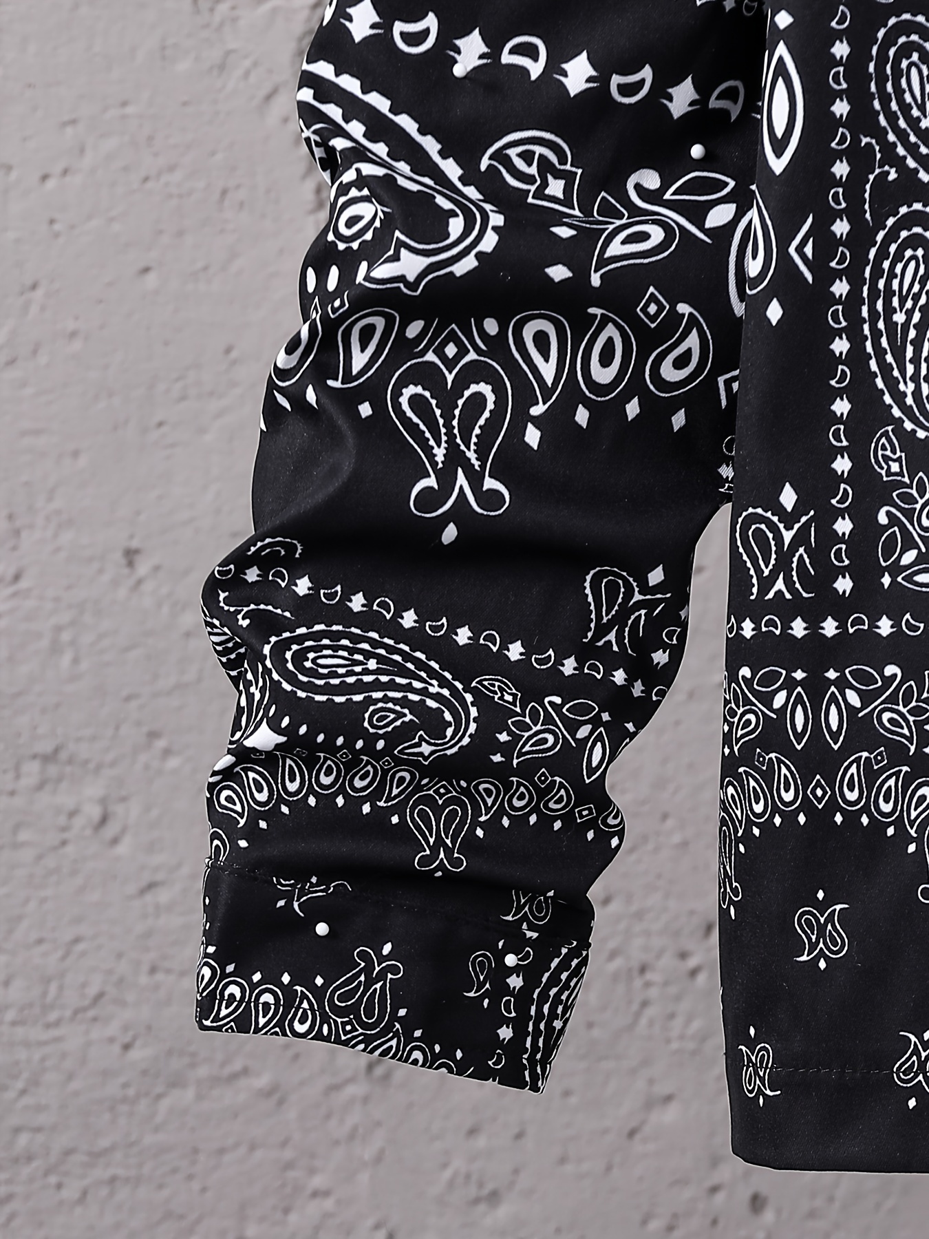 Paisley Pattern Boy's, Shirt & Sweatpants Set, Street Style