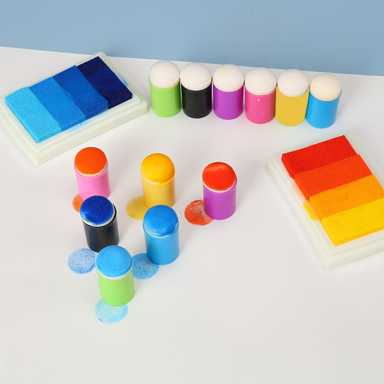 Colorful Paper Pouncers: Diy Scrapbook Inking Sponge Crafts - Temu