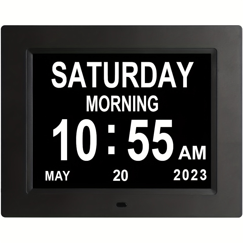 Wall Clock Extra Large Digital Display Time Day Calendar Indoor