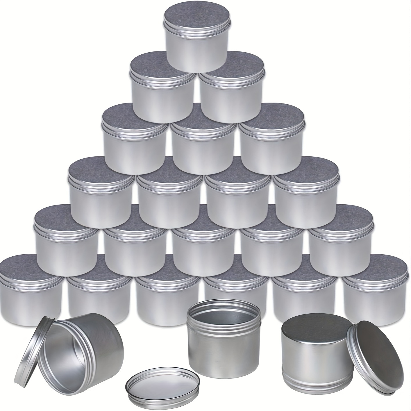 Latas para hacer velas, 24 latas con tapas, recipientes de metal para velas  de 1.7 fl oz para hacer velas, tarros de velas, lata redonda para