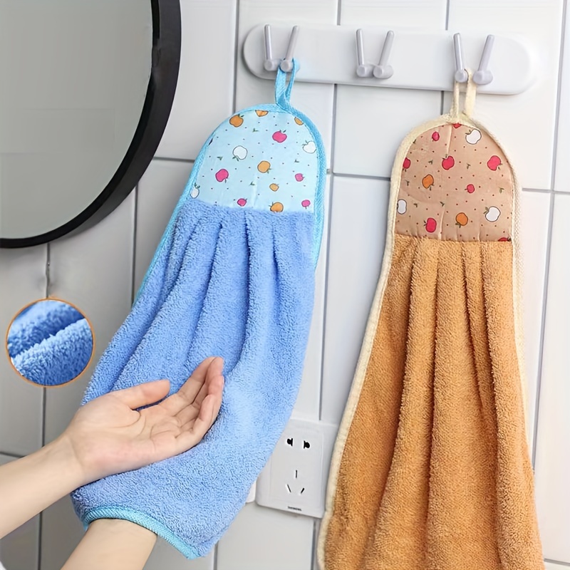1pc Cartoon Hanging Hand Towel With Super Absorbent & Soft Material For  Face & Hands