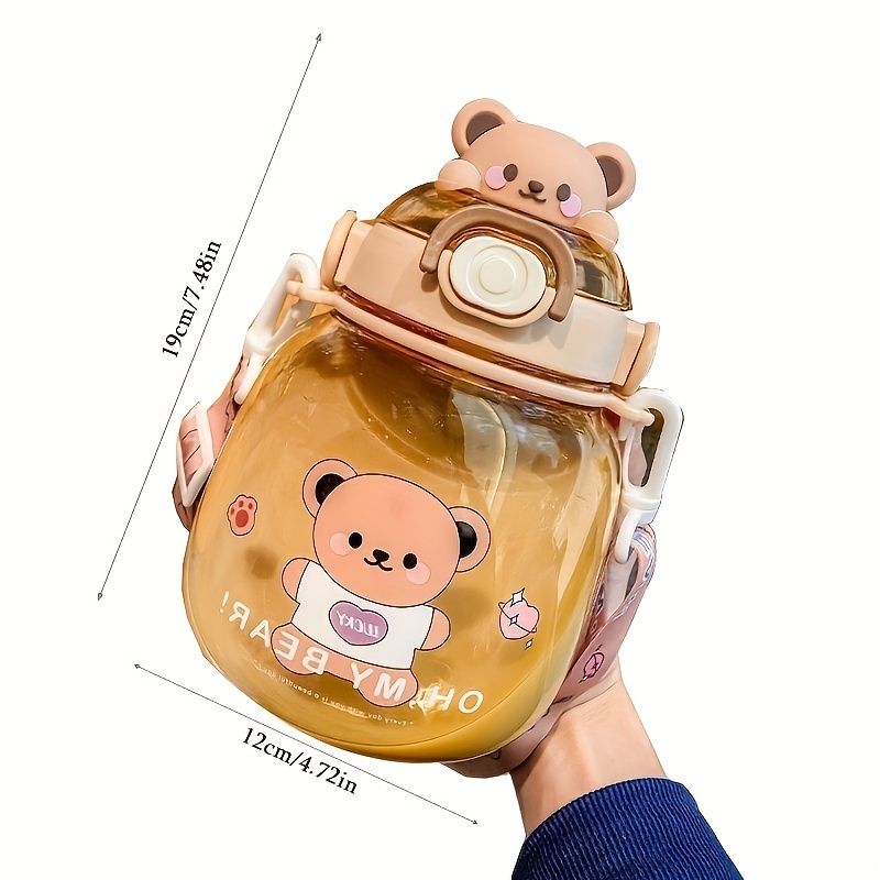Kids Cartoon Water Sippy Cup with Straw Cute Bear Leakproof Water Bottles  Outdoor Portable Drink Bottle Children's Lovely Cup - AliExpress