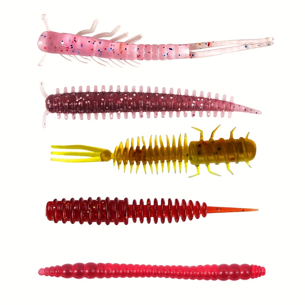 Soft Plastic Fishing Lure Set Lifelike Worm Swim Bait Spiral - Temu