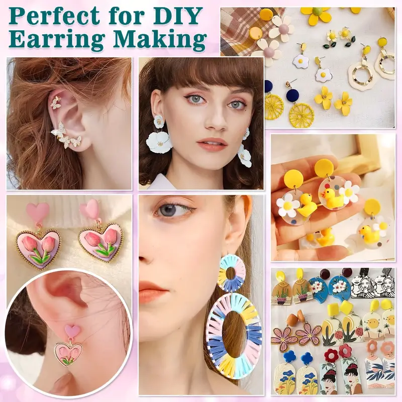 Diy Earrings Making Kit With Jewelry Glue Earring Rods And
