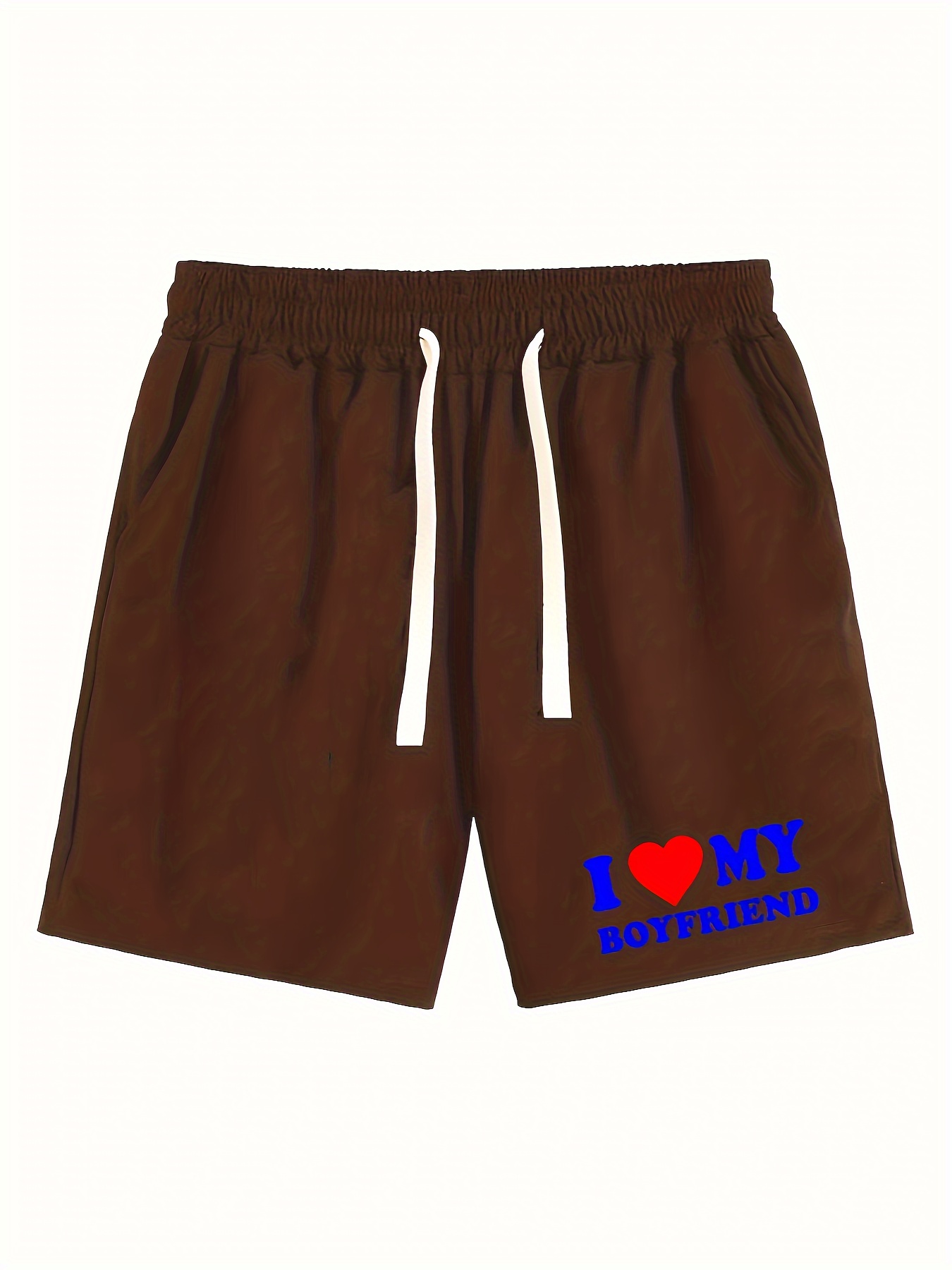 Love Boyfriend Heart Graphic Print Men's Summer Comfy Shorts - Temu