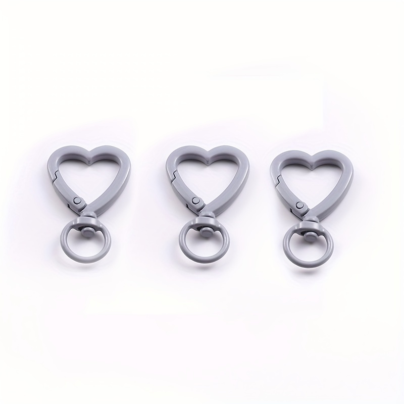Heart Shape Keychain Clips Cute Metal Split Rings Spring - Temu