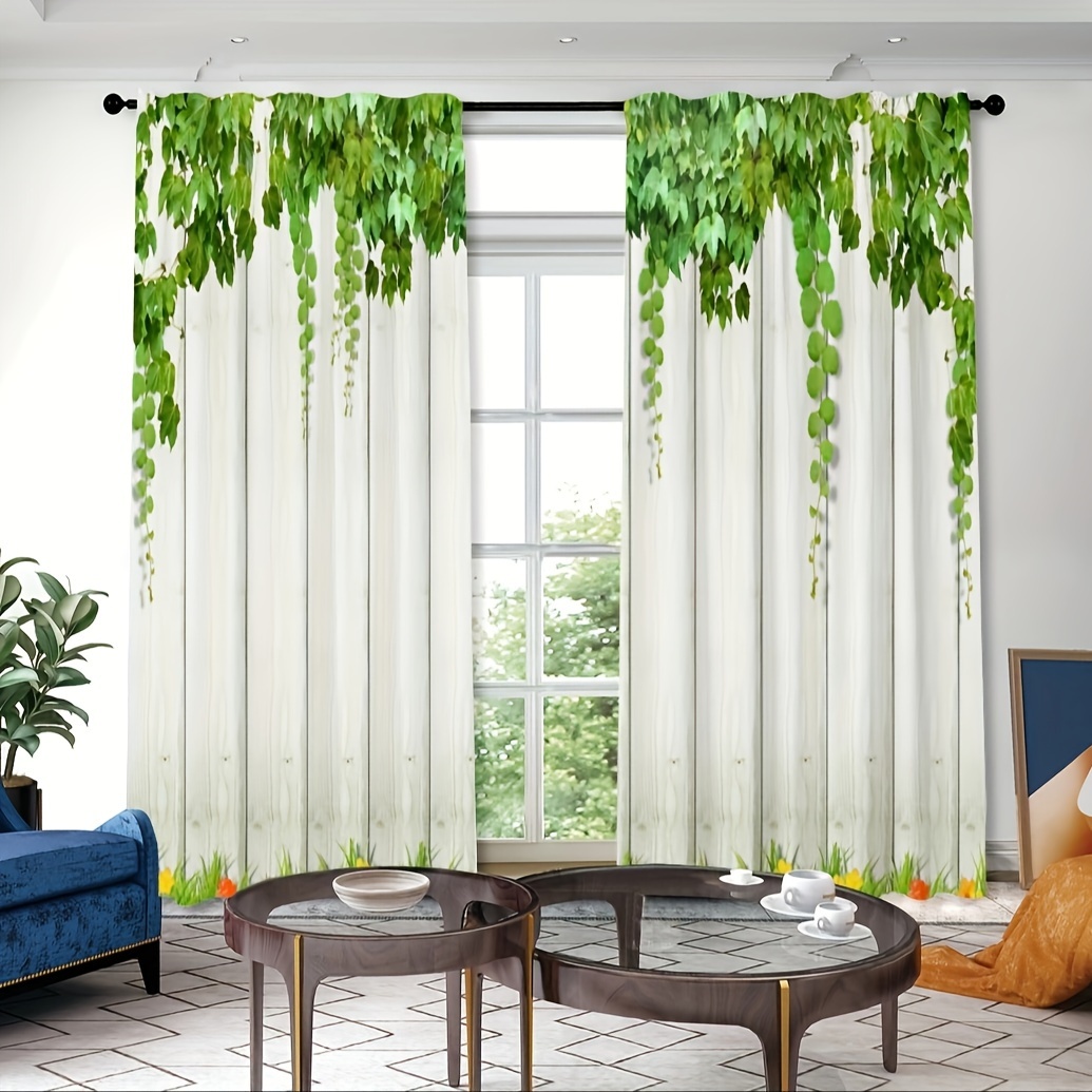  Juego de 2 paneles de cortinas estampadas de color liso verde  agua, para dormitorio, comedor, sala de estar, tela texturizada suave  multidimensional : Hogar y Cocina