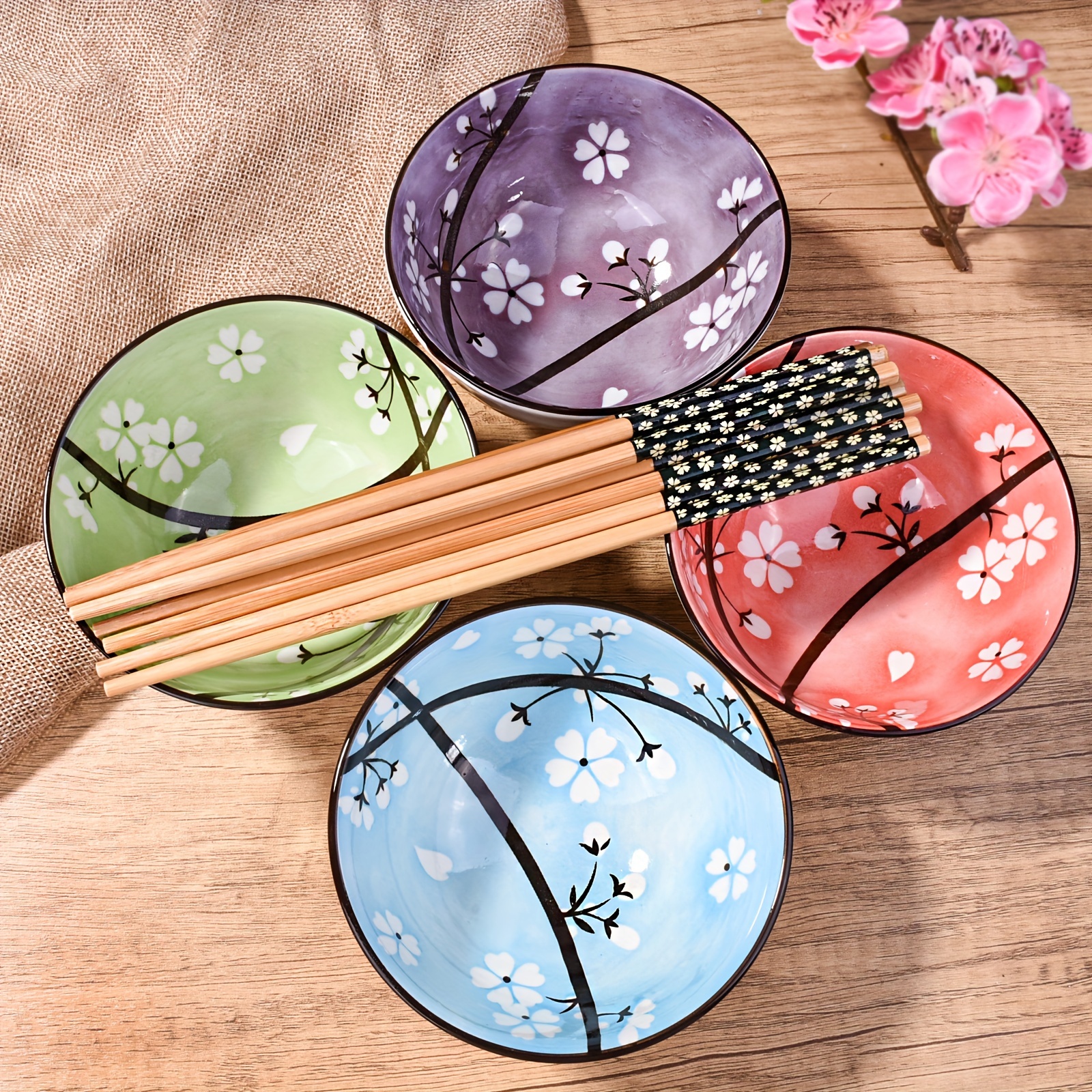 Coffret de cinq baguettes japonaises Sakura et lapin