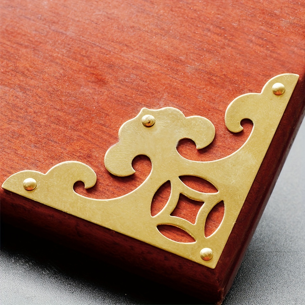 12pcs Vintage Corner Guards, Style Decorative Metal Box Furniture Edge  Protector Desk Edge Covers For Table Jewelry Chest Wood Case