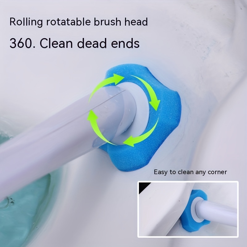 Bathroom Disposable Cleaning Toilet Brush Long Handle No Dead Angle  Cleaning Brush Replacement Brush Head Cleaning Tool