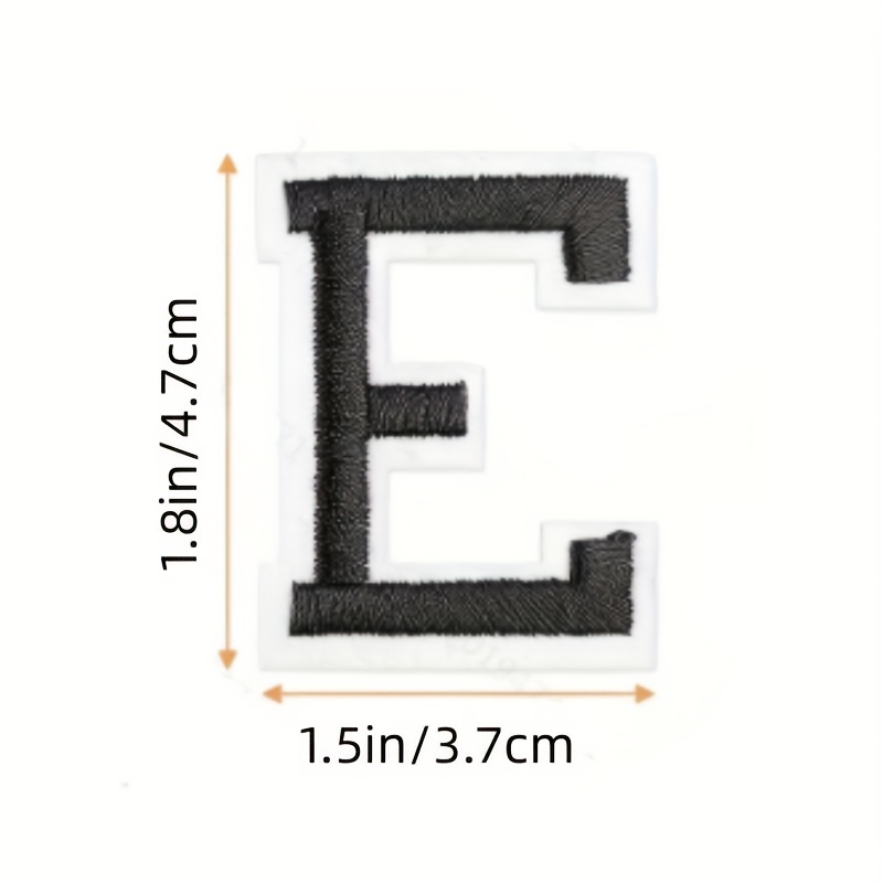 Iron on Alphabet Sew on Letters Applique Sewing Repair Name Badge Embroidery Decorative Craft DIY Jackets Bags Shoes - Black 52pcs