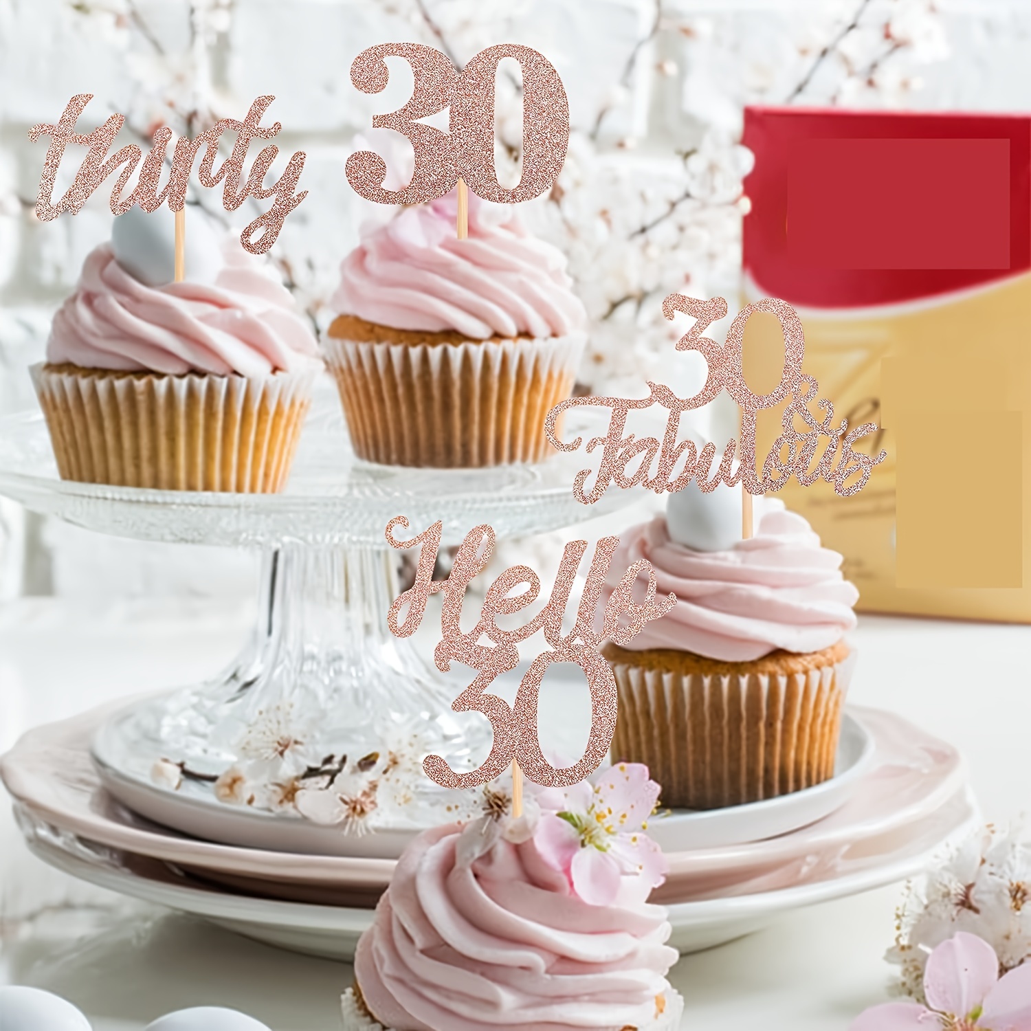 30 Piezas Topper Tarta Cumpleaños, Decoración Tartas Infantiles