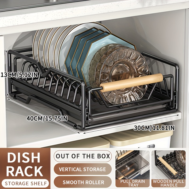 Black Dish Rack with Wood Handles + Reviews