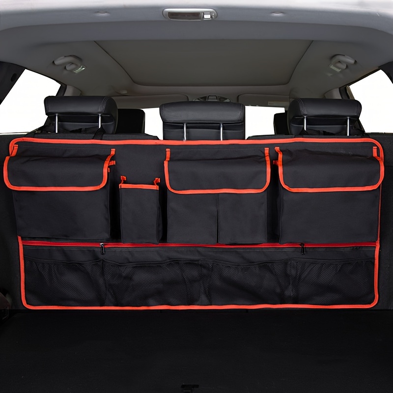 1pc Universal Car Back Seat Storage Bag Organizer Trunk Elastic Felt Storage  Bag 6 Pockets Organizer Hanging Car Accessories - AliExpress