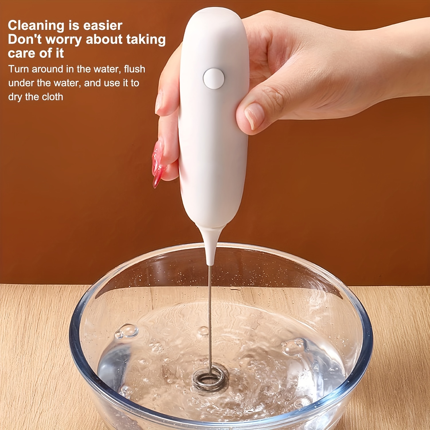 1pc Plastic Milk Frother, Modern White Portable Battery Operated Whisk For  Kitchen
