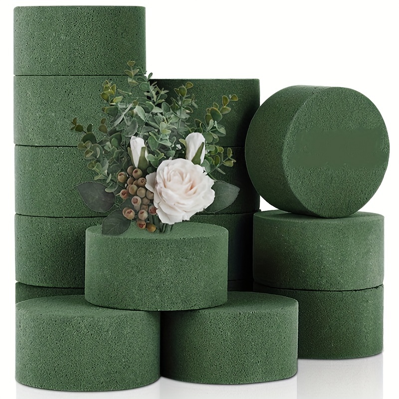 Floral Foam Cage, 4 Pcs Flower Foam Blocks for Flower Arrangement, Suction  Cup Floral Holder Sponge with Tapes & Iron Wire, Floral Craft Wet Foam for