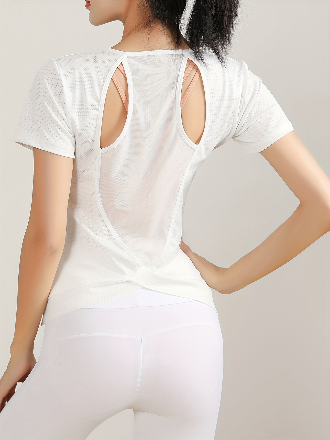 Elastic Soft Yoga Pleated Shirt Breathable Pilates V neck - Temu