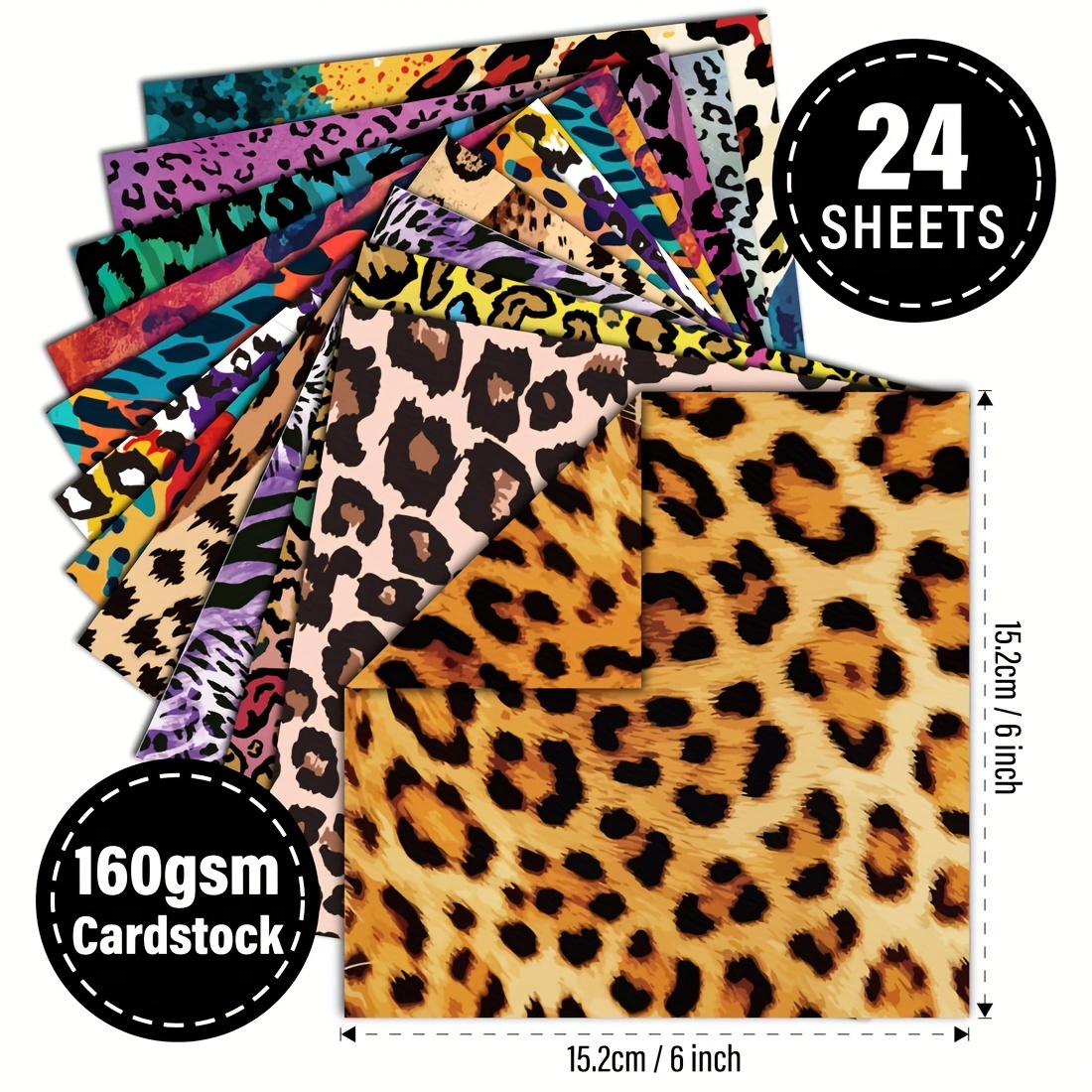Animal Print Scrapbook Paper 8.5 x 11 Inches, 40 Pages: 20 Double Sided  Sheets with 10 Designs