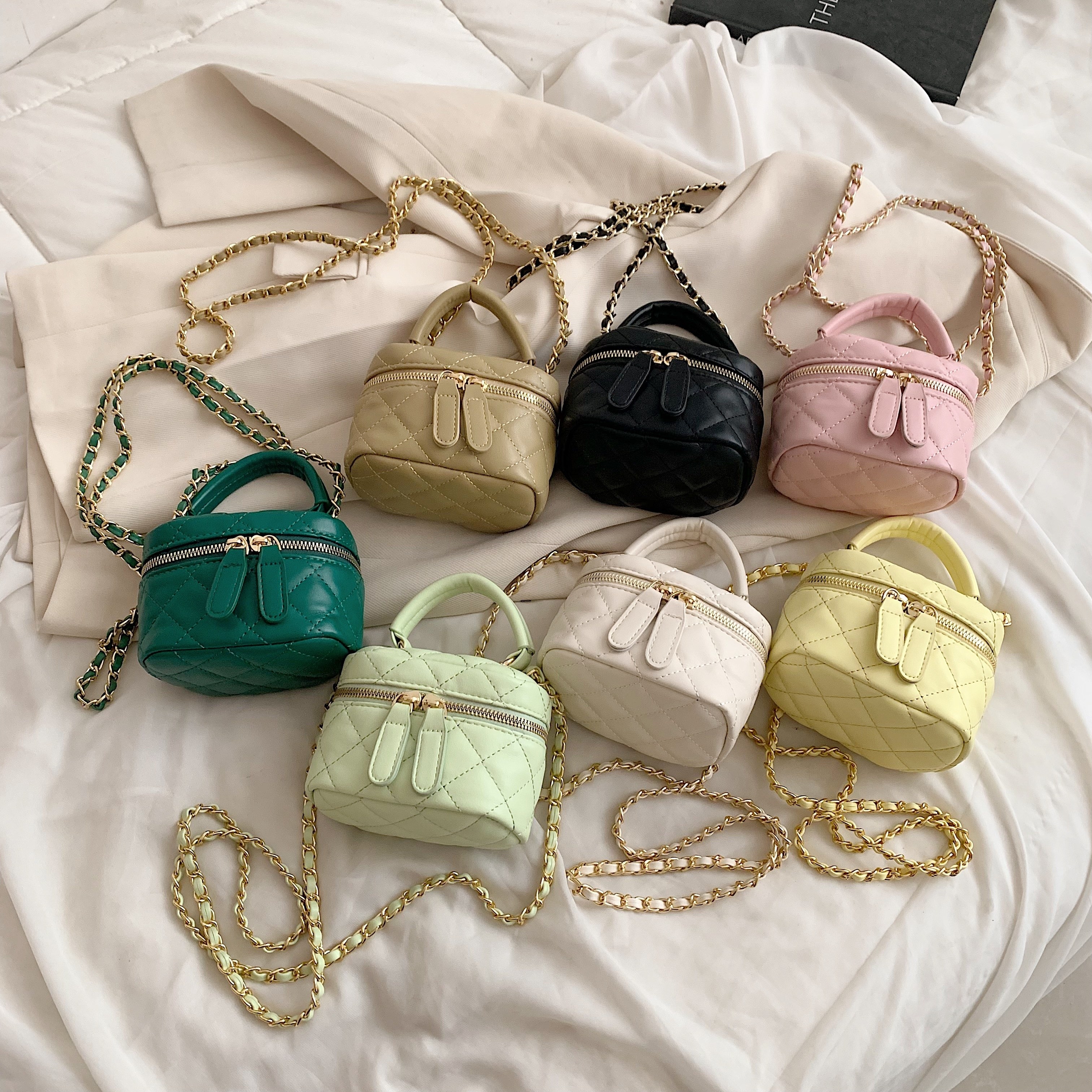 Simple Small Bucket Bags for Women Soft PU Leather Shoulder
