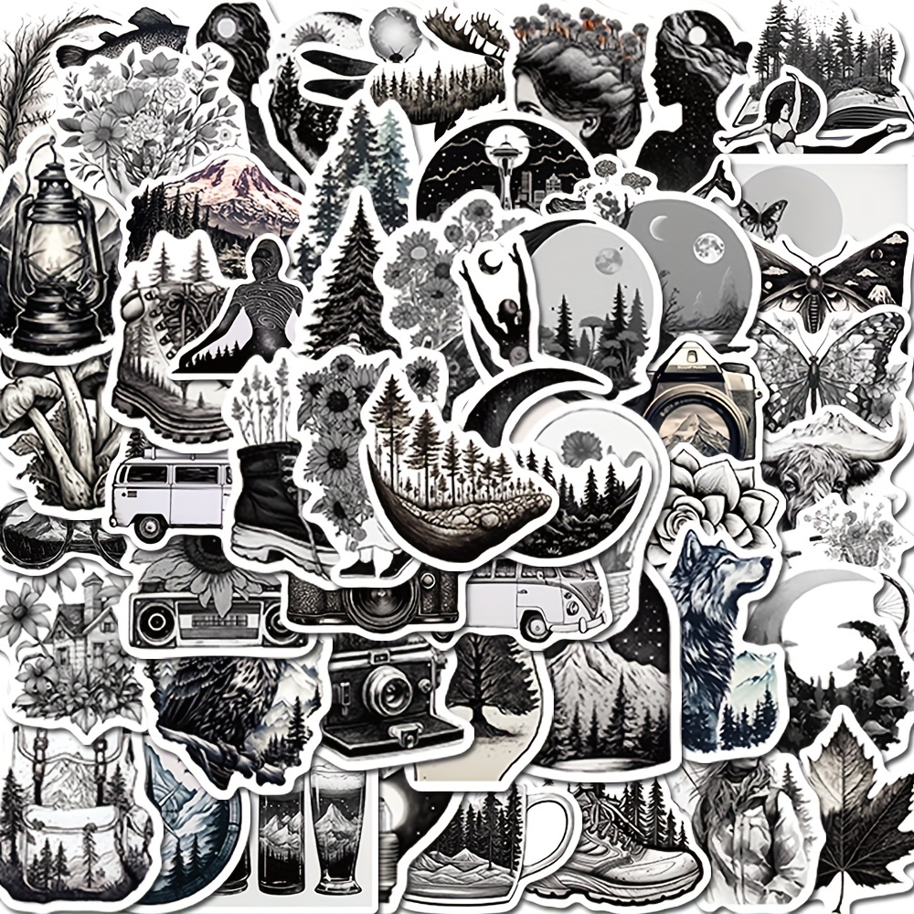 Black White Outdoor Nature Landscape Stickers For Motorcycle - Temu