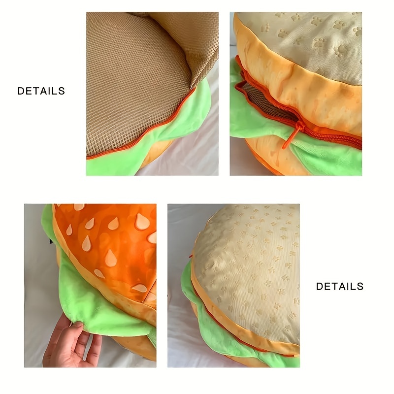 Realistic Burger Pillow Cushion - Fun Prank Gift, Office Chair Pad