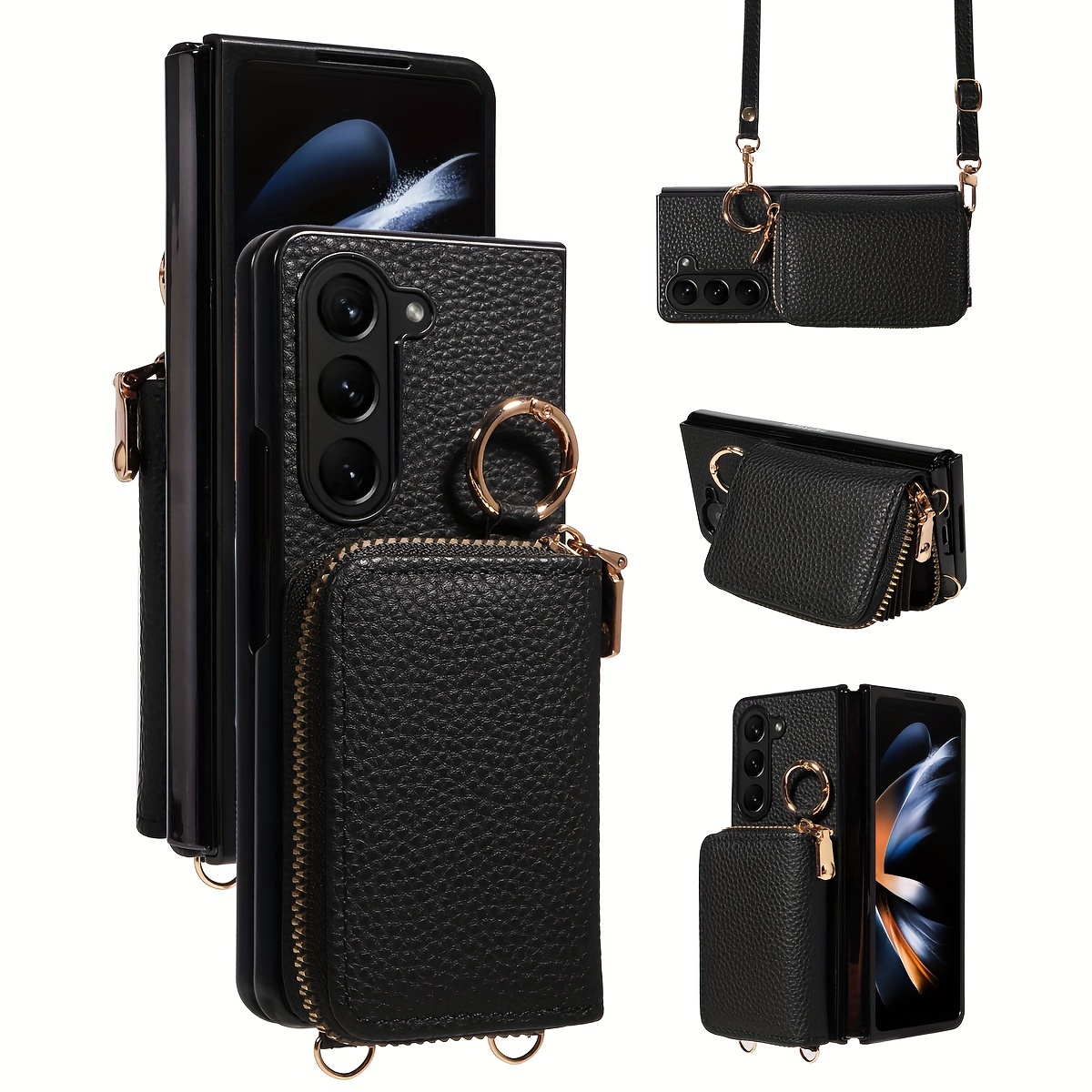 For Samsung Galaxy Z Flip 4 3 5G ZFlip4 Luxury Plain PU Leather