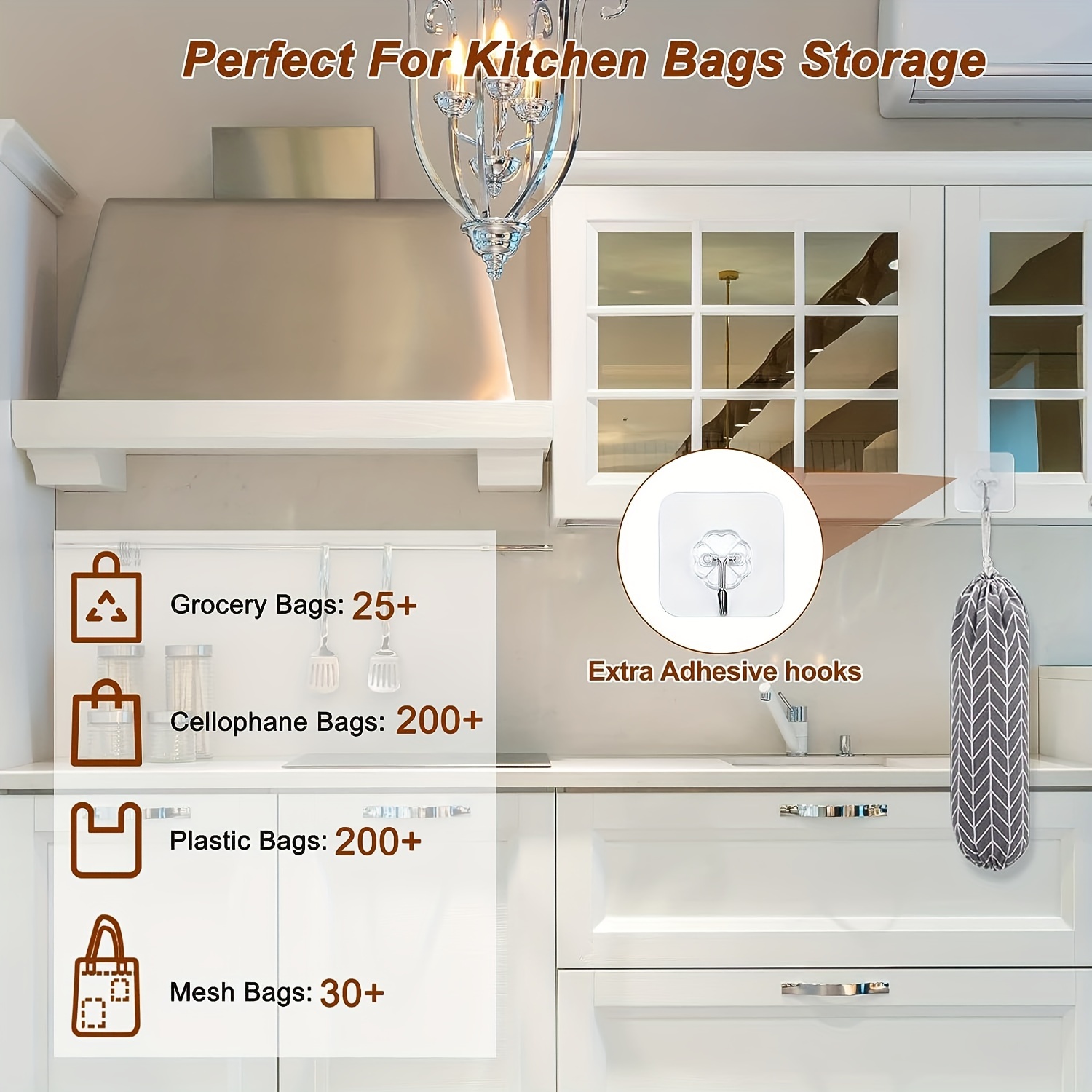 Large Plastic Bag Holder Kitchen Mesh Storage Organizer For - Temu