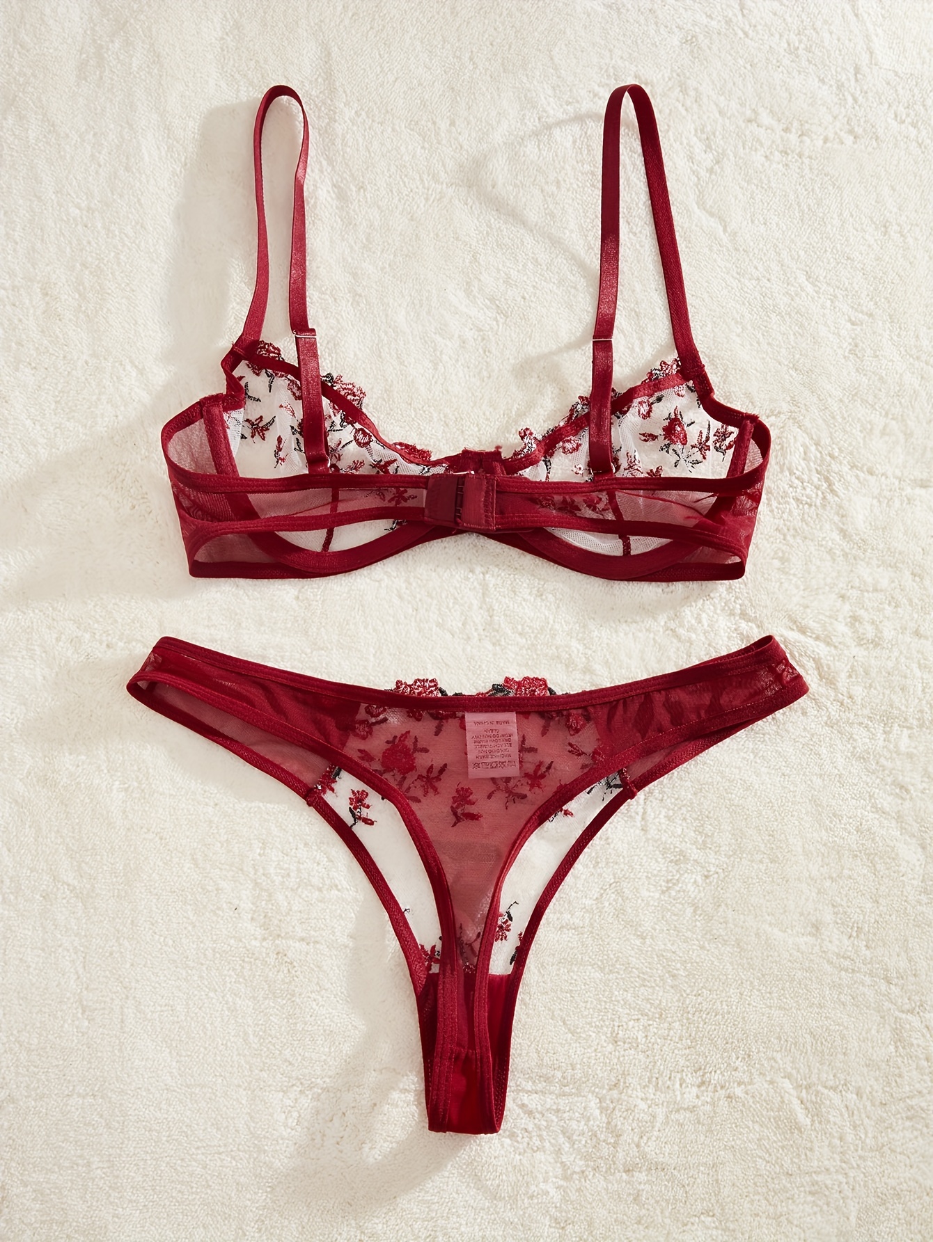 Sexy Sheer Lace Wireless Matching Bra and Panty Sets – FloraShe