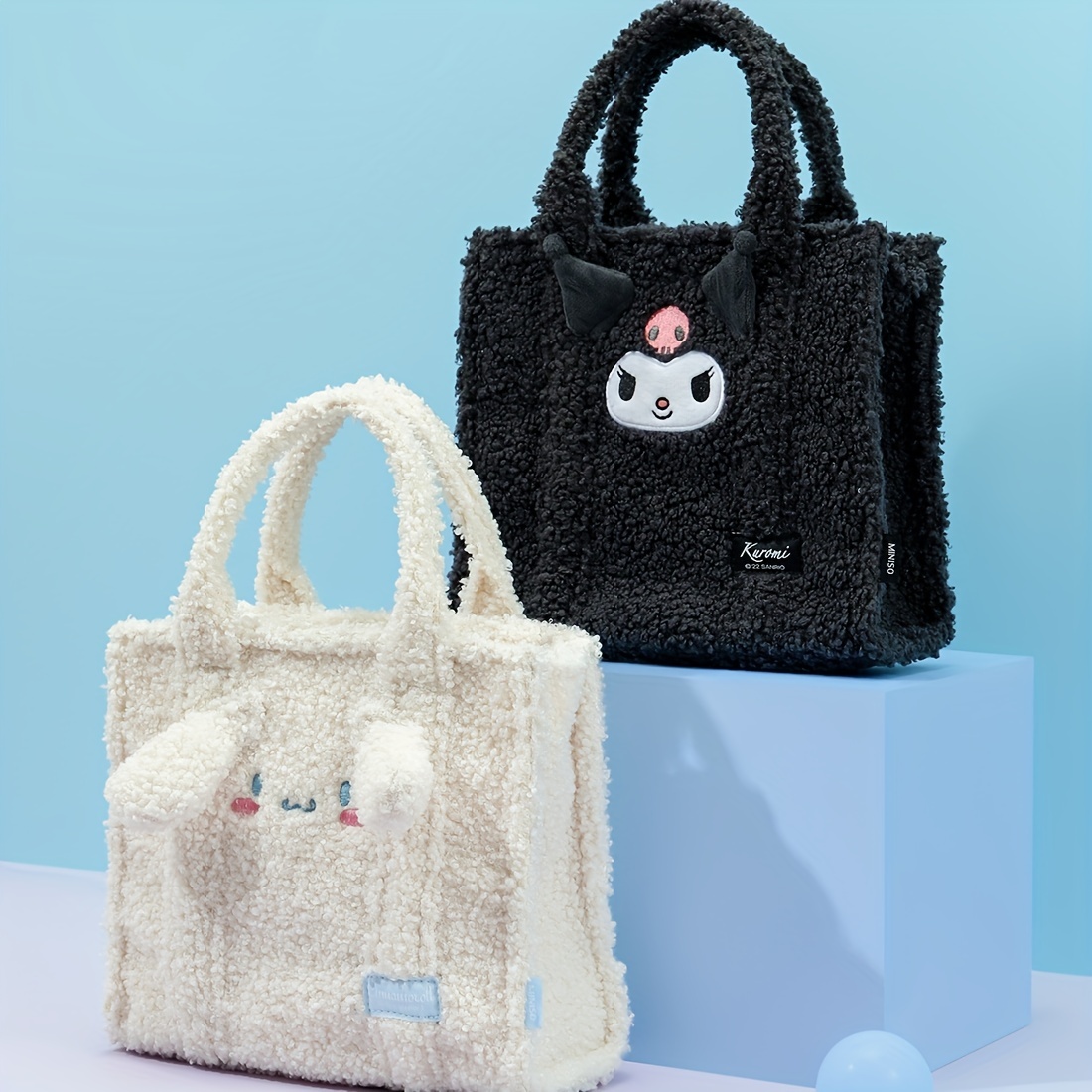 Cinnamoroll Kuromi Style Cute Plush Hand Tote Bag | Shop Now For ...