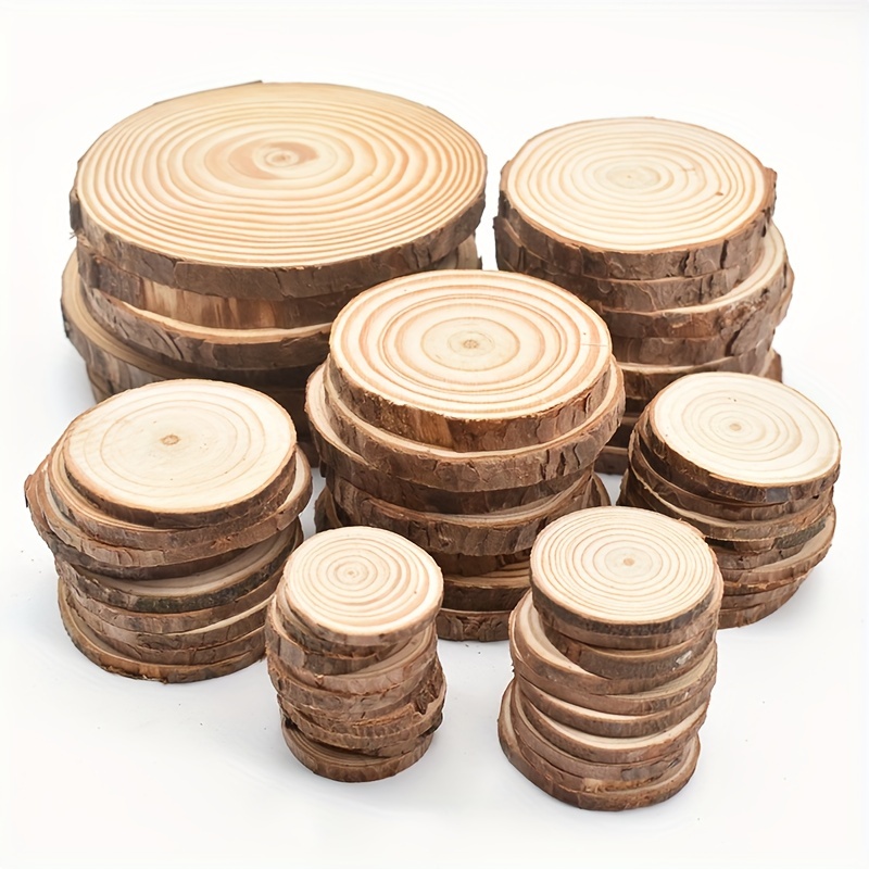 Natural Wood Round Round Wooden Discs Wooden Circle - Temu