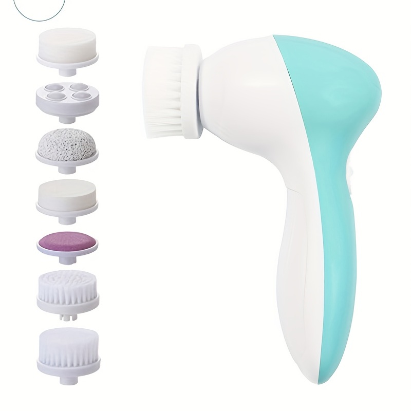 

7 In 1 Electric Facial Cleansing Brush, Face Scrubber Exfoliator Rotating Cleanser For Exfoliating, Massaging And Deep Cleansing For Women & Men With 7 Brush Heads