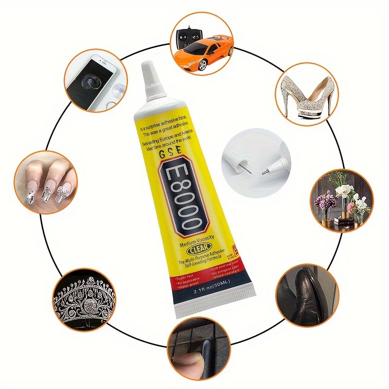 E8000 Multipurpose Adhesive, High Performance Liquid Glue, Super Strong  Adhesive for Glass Jewelry Crafts Rhinestone Nail DIY Fix Phone Screen  Glass : Arts, Crafts & Sewing 