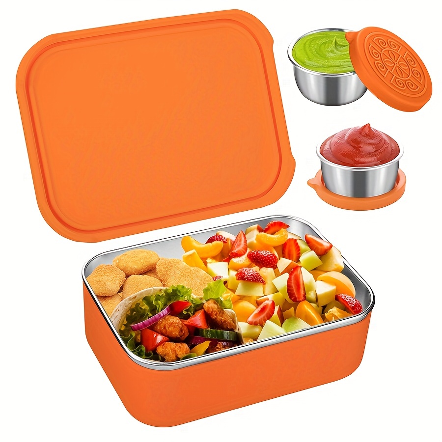 Stainless Steel Lunch Box With Silicone Cover, Compact Lunch Box, Metal Lunch  Box, For Teenagers And Workers At School, Canteen, Back School, For Camping  Picnic And Beach, Home Kitchen Supplies - Temu