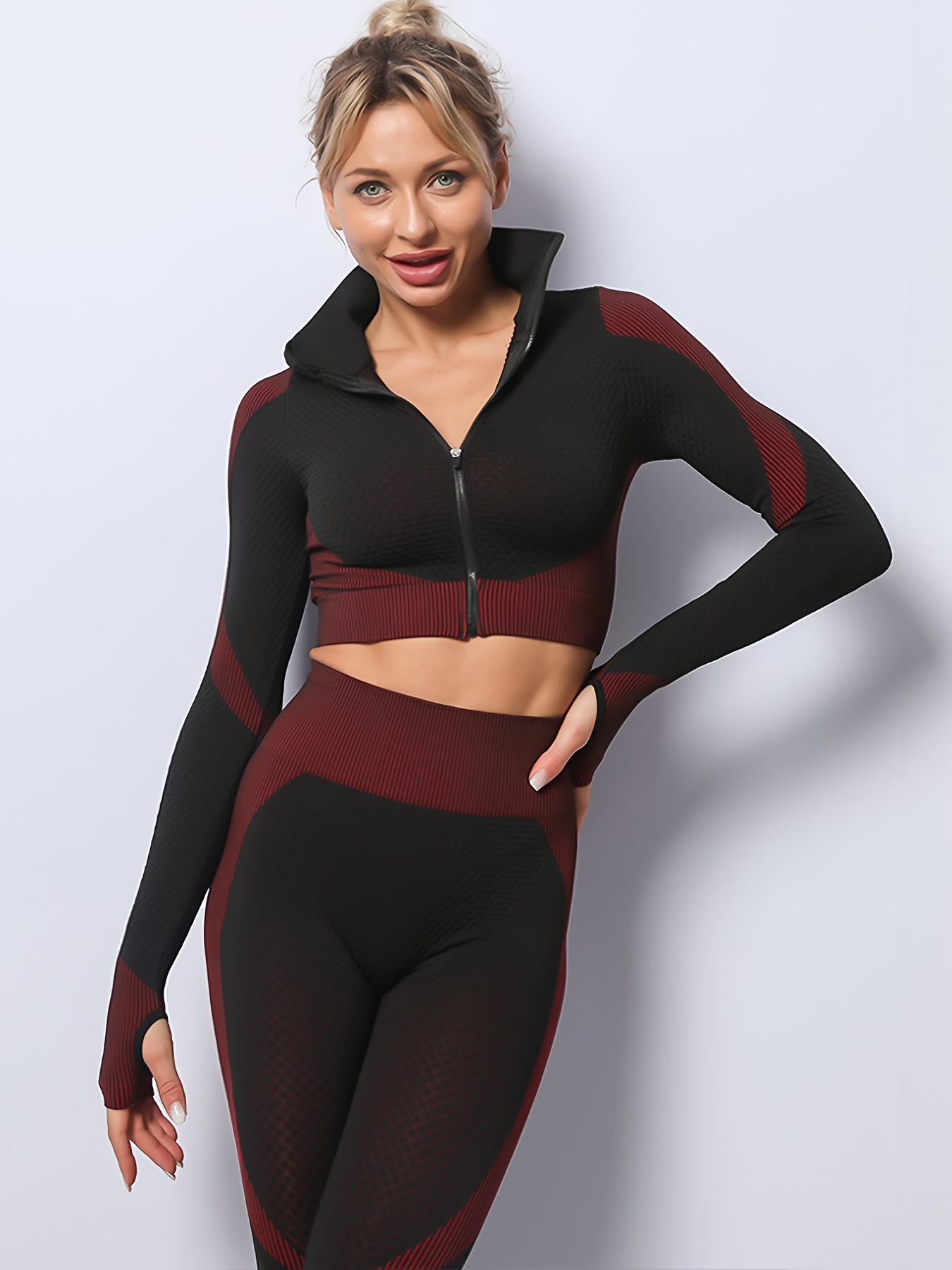 TLF Tempo Ribbed Workout Sports Bra + Leggings Set in Deep Ruby Red Size M  - $35 (53% Off Retail) New With Tags - From Mikayla