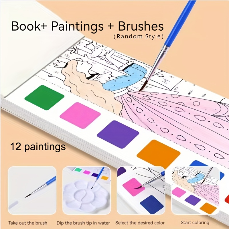 Watercolor Coloring Book Student Coloring And Drawing Book - Temu