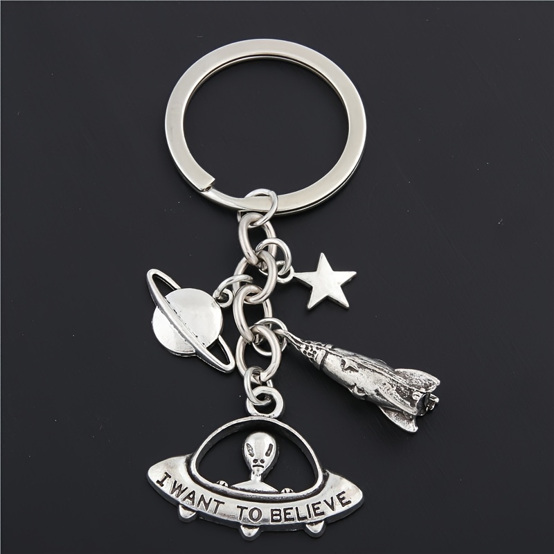 Cartoon Cool Space Astronaut Resin Keychain Fashion Exquisite Lightning  Rocket Car Key Chain For Women Bag Pendant Keyring Gifts