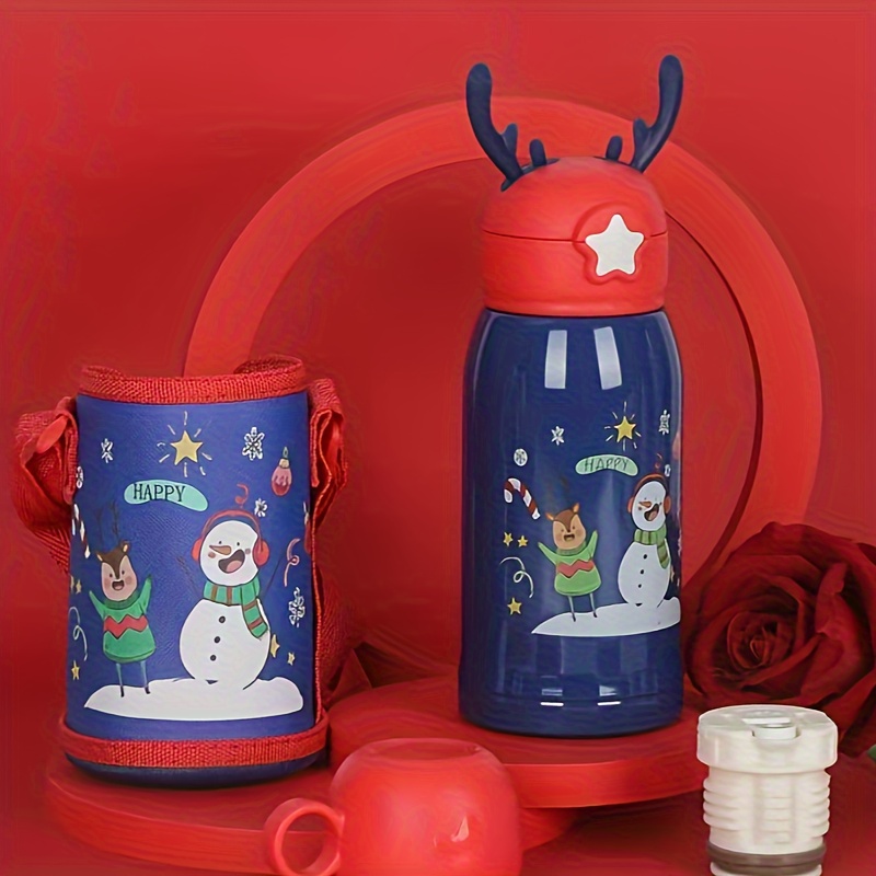 500 ML Cute Cartoon Straw Thermos Bottle Coffee Thermal Mug