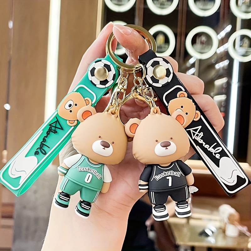 1pc Cute Bear Keychain For Women, Delicate Car Key Pendant, Cartoon Bag  Charm, Lover's Keyring Decorative Accessory, Gift