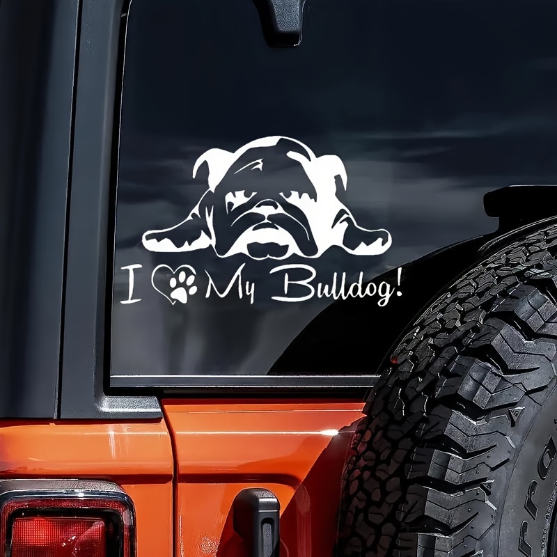 Love Bulldog! Lazy Pet Dog Paws Car Sticker Laptop Bottle - Temu