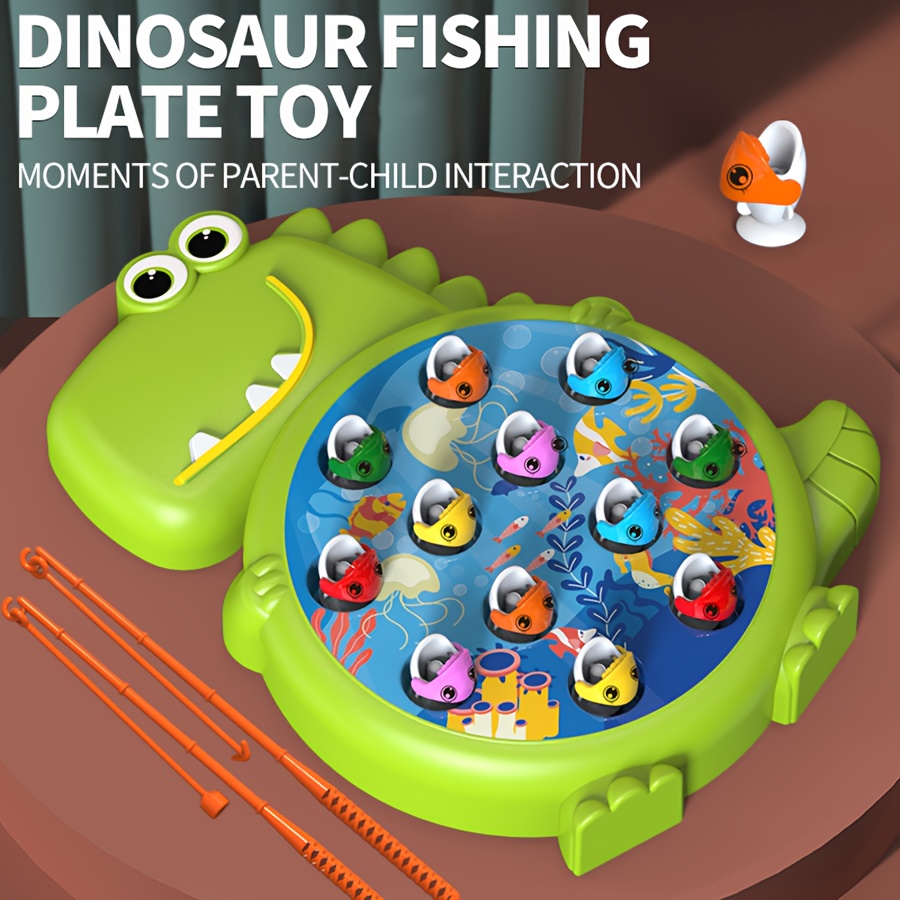 Dinosaur Fishing Plate Toy Weak Magnetic Fishing Toy - Temu