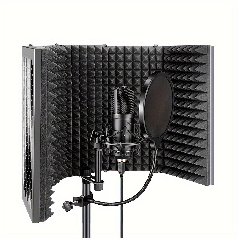 Boîte D'enregistrement Vocal Portable, Housse Insonorisée De Bureau Ecran  D'isolation pour Microphone Bouclier Acoustique pour Les Studios