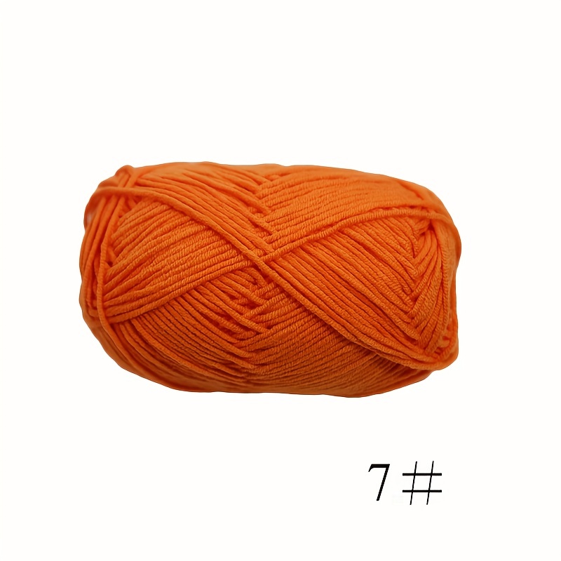 Frogued Knitting Wool Yarn Professional Ultra Soft Needlework DIY 4Ply Milk  Cotton Crochet Knitted Yarn for Home (Orange)