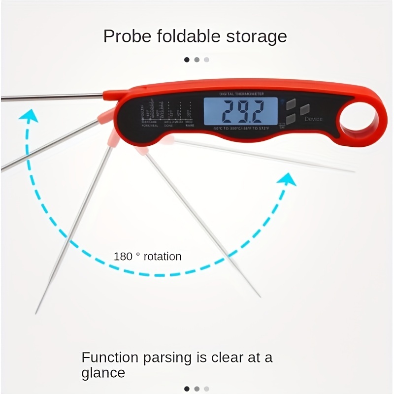 Red Digital Meat Thermometer Instant Read Waterproof - Temu