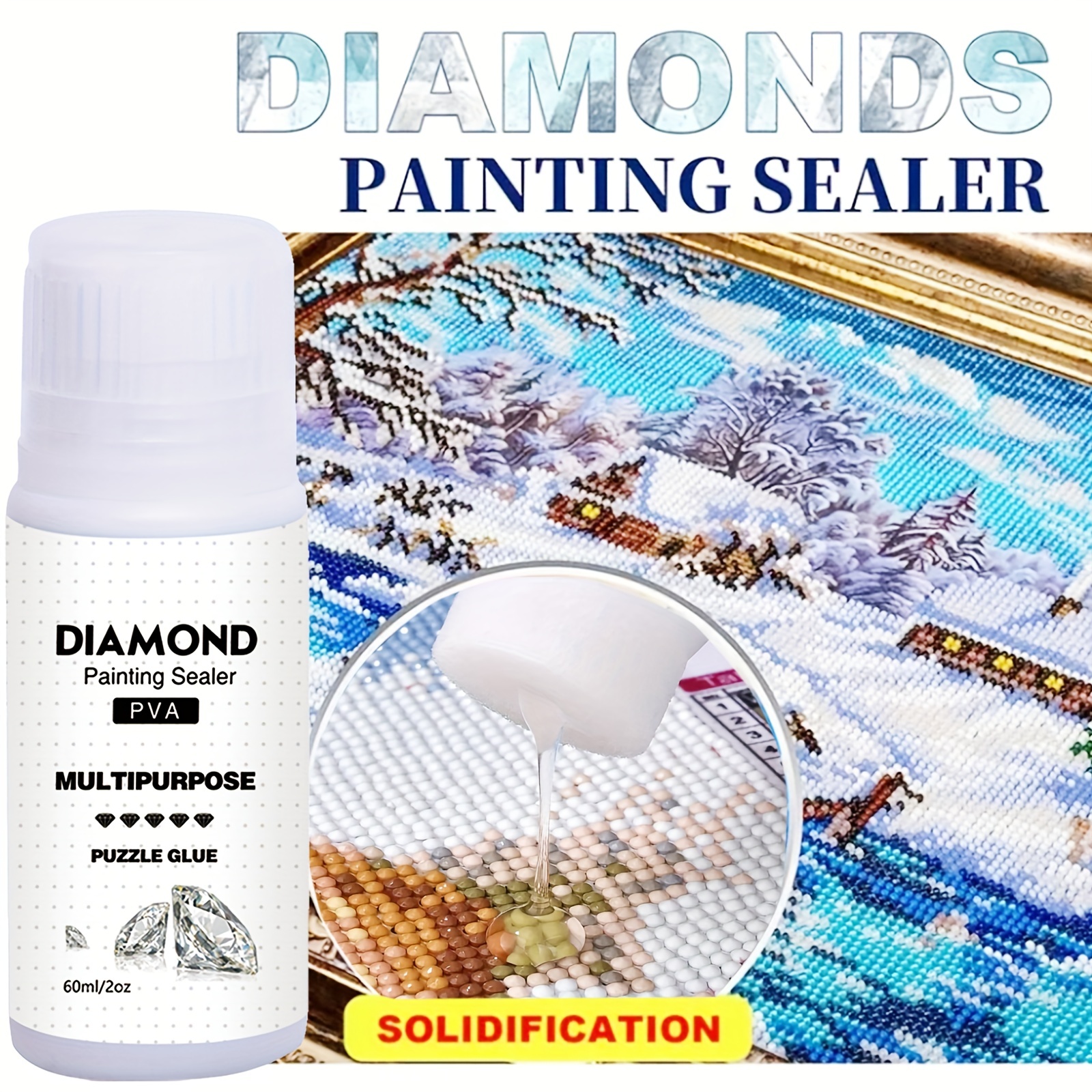 2.03oz Diamond Painting Sealer 5D Diamond Painting Art Glue Permanent Hold  & Shine Effect Sealer Diamond Painting Puzzle