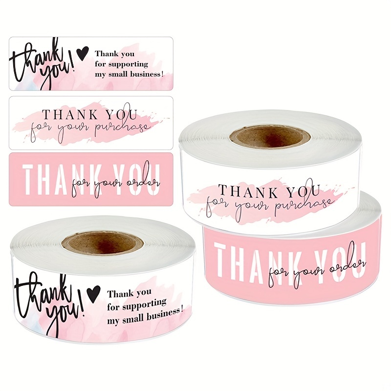  Grazie Italian Thank You White Adhesive Stickers 1 Inch Round  Circle Dots 500 Labels Per Roll : Office Products