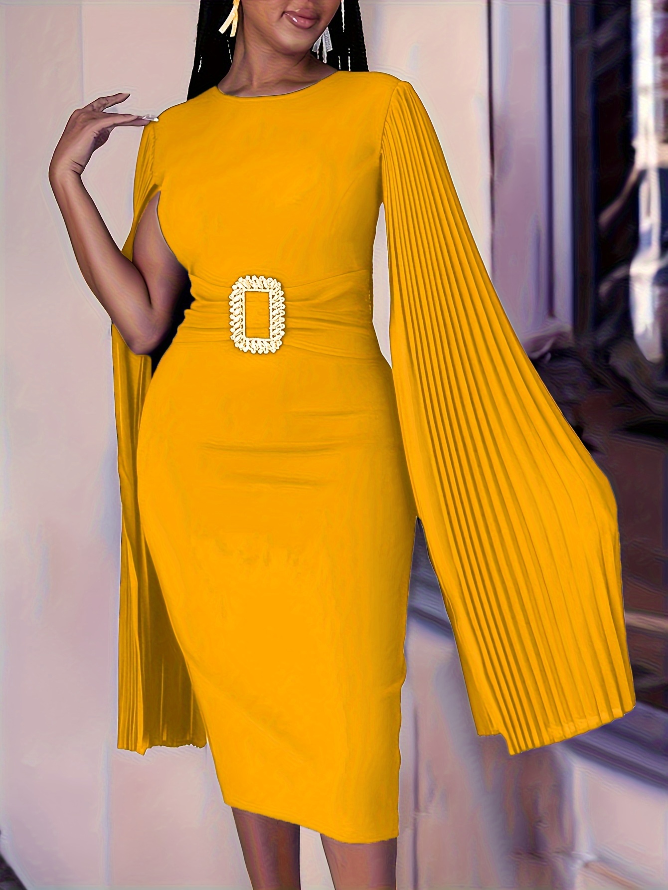 Bright yellow plus sales size dress