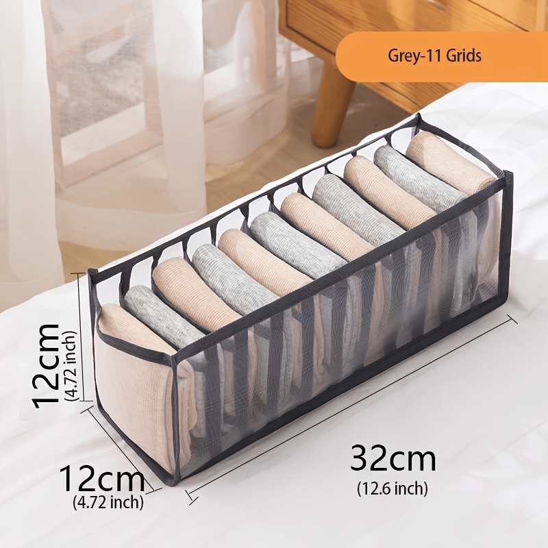 Dormitory closet organizer for socks home separated underwear storage box  11 grids bra organizer foldable drawer organizer